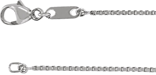 Platinum 1 mm Diamond-Cut Box 18" Chain