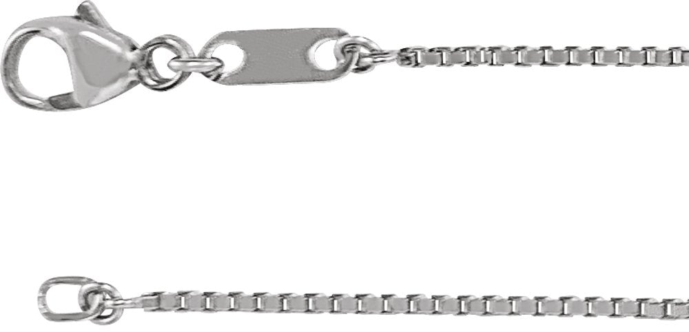 Platinum 1 mm Diamond-Cut Box 20" Chain
