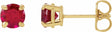14K Yellow Gold Lab-Grown Ruby Earrings