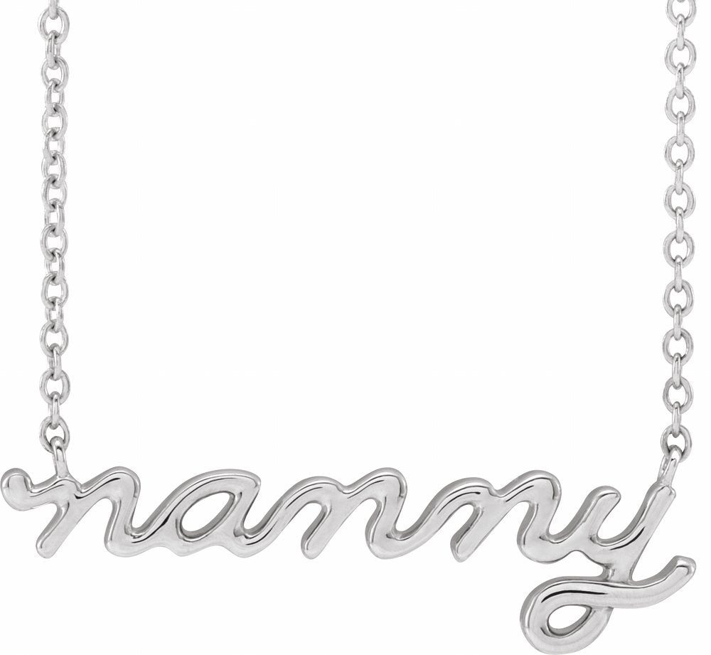 14K White Nanny 18" Necklace