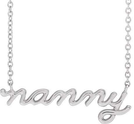 14K White Nanny 18" Necklace