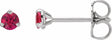 14K White Gold 3 mm Natural Ruby Earrings