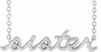14K White Gold Sister 18" Necklace