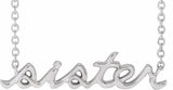 14K White Gold Sister 18" Necklace