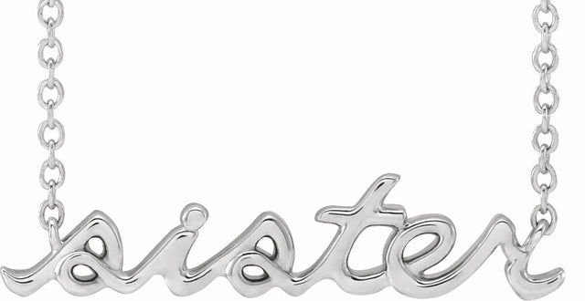 14K White Gold Sister 18" Necklace