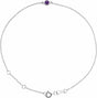 Sterling Silver Natural Amethyst Bezel-Set Solitaire 6 1/2-7 1/2" Bracelet
