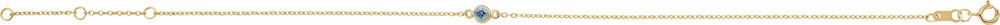 14K Yellow Gold Natural Aquamarine Bezel-Set Solitaire 6 1/2-7 1/2" Bracelet