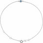 Sterling Silver Natural Aquamarine Bezel-Set Solitaire 6 1/2-7 1/2" Bracelet