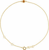 14K Yellow Gold Natural Citrine Bezel-Set Solitaire 6 1/2-7 1/2" Bracelet