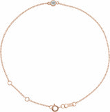 14K Rose 1/10 CT Natural Diamond 6 1/2-7 1/2" Bracelet