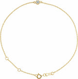 14K Yellow Gold 1/10 CT Natural Diamond 6 1/2-7 1/2" Bracelet