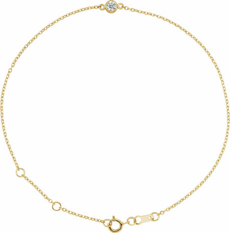 14K Yellow Gold 1/10 CT Natural Diamond 6 1/2-7 1/2" Bracelet