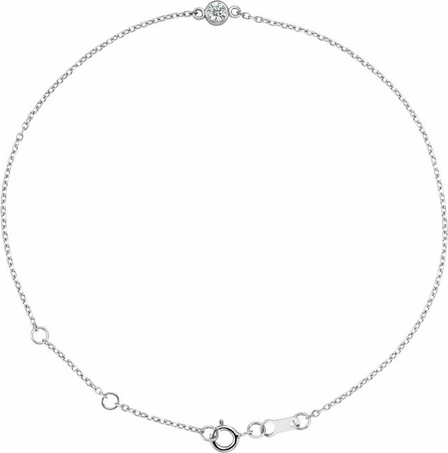 Sterling Silver Lab-Grown Diamond 6 1/2-7 1/2" Bracelet