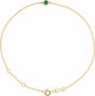 14K Yellow Gold Natural Emerald Bezel-Set Solitaire 6 1/2-7 1/2" Bracelet