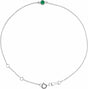 Sterling Silver Lab-Grown Emerald Bezel-Set Solitaire 6 1/2-7 1/2" Bracelet