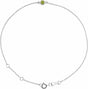 Sterling Silver Natural Peridot Bezel-Set Solitaire 6 1/2-7 1/2" Bracelet