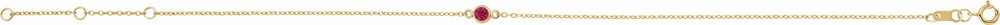 14K Yellow Gold Lab-Grown Ruby Bezel-Set Solitaire 6 1/2-7 1/2" Bracelet