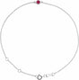 14K White Gold Natural Ruby Bezel-Set Solitaire 6 1/2-7 1/2" Bracelet