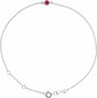 Sterling Silver Lab-Grown Ruby Bezel-Set Solitaire 6 1/2-7 1/2" Bracelet