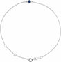 14K White Gold Natural Blue Sapphire Bezel-Set Solitaire 6 1/2-7 1/2" Bracelet
