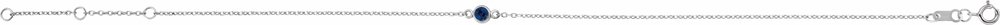 14K White Gold Natural Blue Sapphire Bezel-Set Solitaire 6 1/2-7 1/2" Bracelet