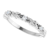 14K White 1/10 CTW Natural Diamond Sculptural Anniversary Band