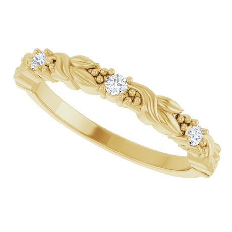 14K Yellow 1/10 CTW Natural Diamond Sculptural Anniversary Band