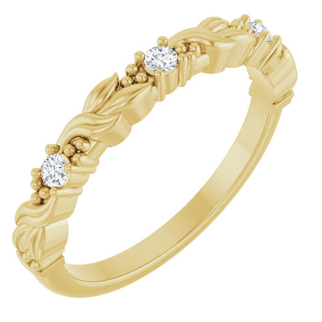 14K Yellow 1/10 CTW Natural Diamond Sculptural Anniversary Band