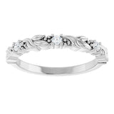 14K White 1/10 CTW Natural Diamond Sculptural Anniversary Band