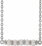 14K White Cultured White Freshwater Pearl Bar 18" Necklace