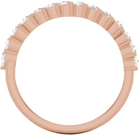 14K Rose 3/4 CTW Lab-Grown Diamond Double Row Anniversary Band
