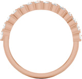 14K Rose 3/4 CTW Lab-Grown Diamond Double Row Anniversary Band