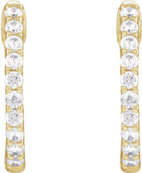 14K Yellow Gold 1/2 CTW Lab-Grown Diamond Inside-Outside Hinged 14.5 mm Hoop Earrings