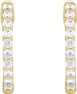 14K Yellow 1/2 CTW Lab-Grown Diamond Inside-Outside Hinged 14.5 mm Hoop Earrings