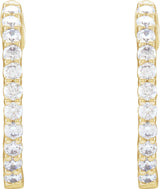 14K Yellow 3/4 CTW Natural Diamond Inside-Outside Hinged 17.2 mm Hoop Earrings