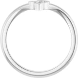 Platinum .01 CTW Natural Diamond Trinity Contour Band