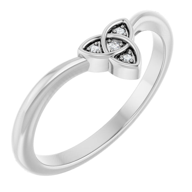 Platinum .01 CTW Natural Diamond Trinity Contour Band