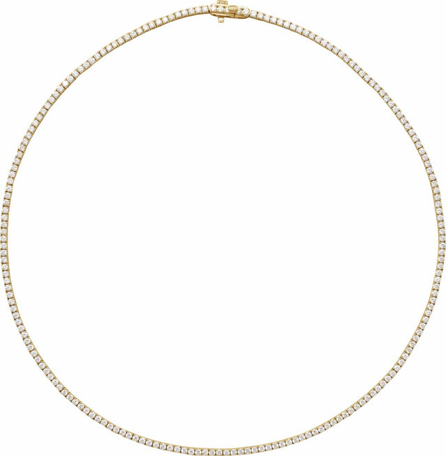 14K Yellow 5 7/8 CTW Natural Diamond Line 16" Necklace