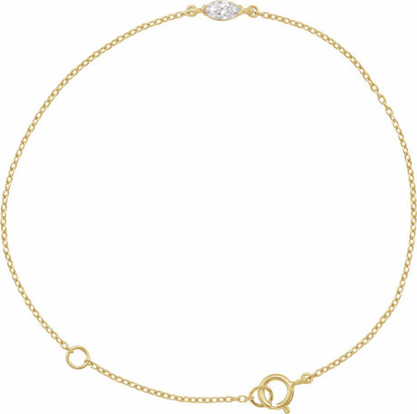 14K Yellow Gold 1/4 CT Lab-Grown Diamond 6 1/2-7 1/2" Bracelet