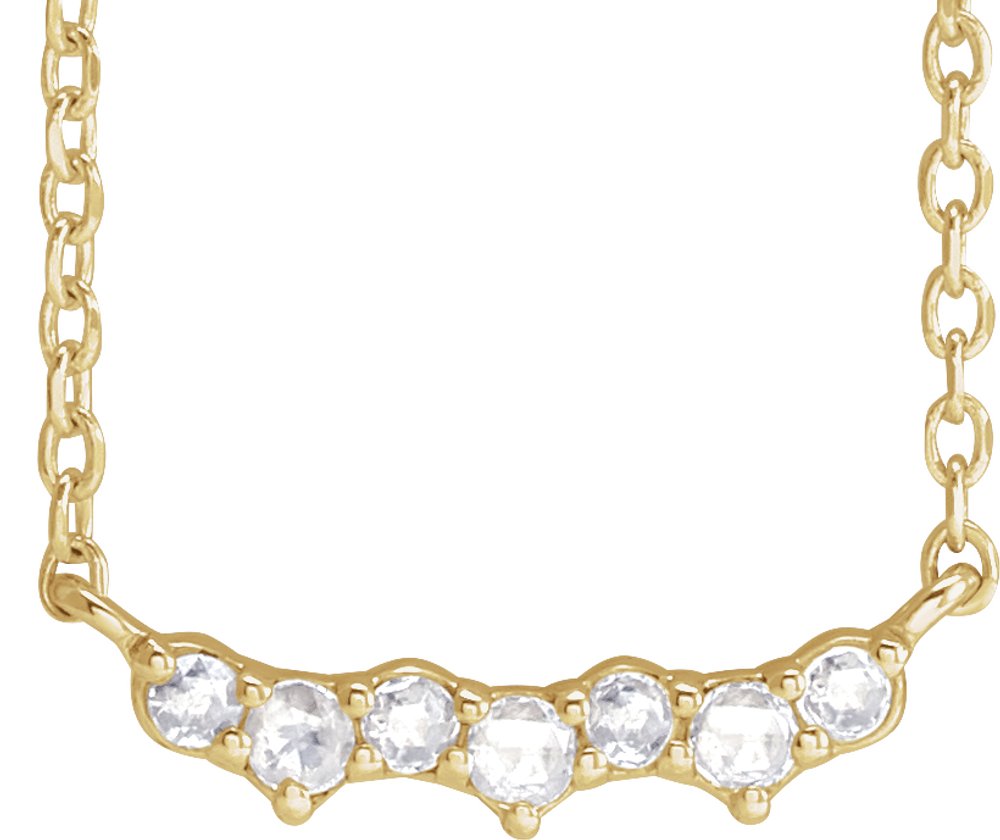 14K Yellow .07 CTW Rose-Cut Natural Diamond Scattered 18" Necklace