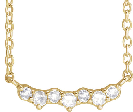 14K Yellow .07 CTW Rose-Cut Natural Diamond Scattered 18" Necklace