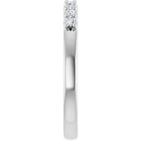 14K White 1/8 CTW Natural Diamond Milgrain Anniversary Band