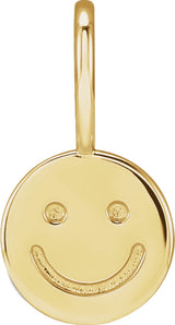 18K Yellow Gold-Plated Sterling Silver Smiley Face Charm/Pendant