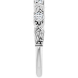 14K White Gold 1/4 CTW Natural Diamond Sculptural Anniversary Band