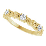 14K Yellow 1/4 CTW Natural Diamond Sculptural Anniversary Band