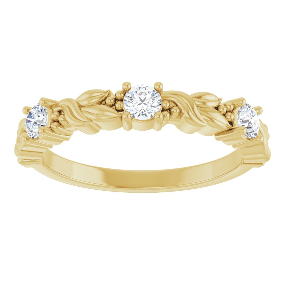 14K Yellow 1/4 CTW Natural Diamond Sculptural Anniversary Band