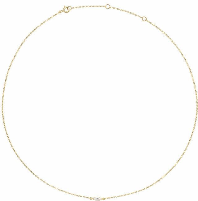 14K Yellow 1/4 CT Lab-Grown Diamond 16-18" Necklace