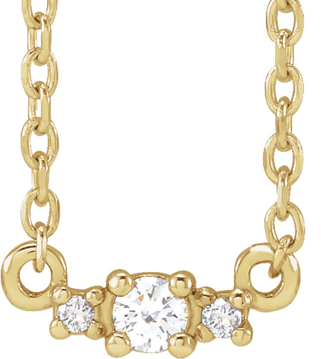 14K Yellow .04 CTW Natural Diamond 18" Necklace 