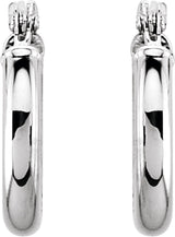 14K White Gold Tube 13 mm Hoop Earrings