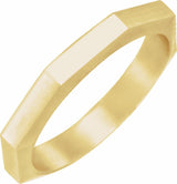 18K Yellow Gold 3 mm Geometric Octagon Band Size 6.5